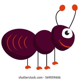 Cartoon Vector Illustration of an Ant
