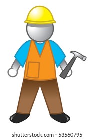 cartoon vector illustration architect icon glossy