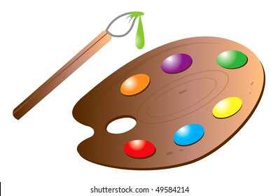 cartoon vector illustration art brush palette