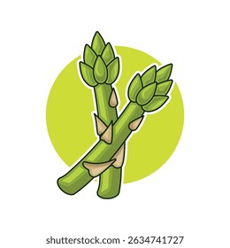 cartoon vector illustration of asparagus 