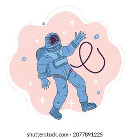 Cartoon vector illustration of astronaut