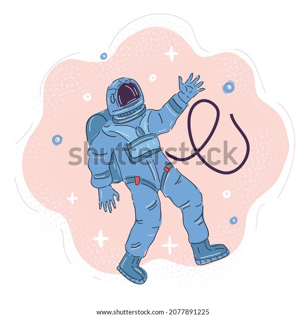 Cartoon vector\
illustration of\
astronaut