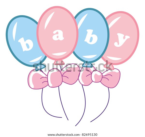 Cartoon Vector Illustration Baby Balloons Stock Vector (Royalty Free