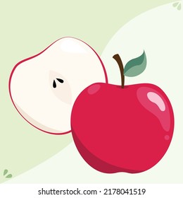 Cartoon vector illustration background of an apple