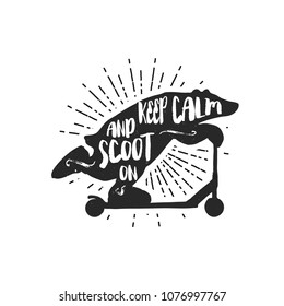 Cartoon vector illustration - Badger on a kick scooter