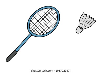 Cartoon Vector Illustration Badminton Racket Ball Stock Vector (Royalty ...