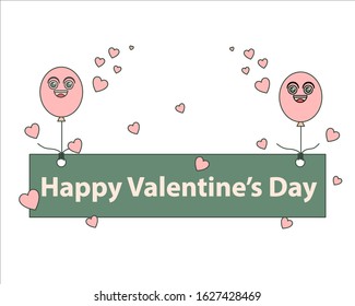 Cartoon vector illustration of a ballon graph.  vector themed valentines day for comics, cards, icons, symbols and games