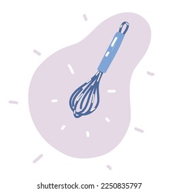 Cartoon vector illustration of Balloon whisk for mixing and whisking for cooking