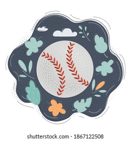 Cartoon vector illustration of Baseball ball isolated on white background