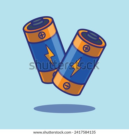 cartoon vector illustration of battery. Vector cartoon Illustration suitable for poster, brochure, web, mascot, sticker, logo and icon.