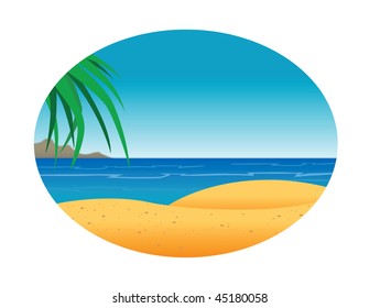cartoon vector illustration beach background