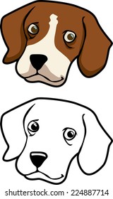 cartoon vector illustration of a beagle 