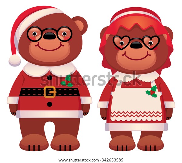 Cartoon Vector Illustration Bear Santa Claus Stock Vector (Royalty Free) 342653585