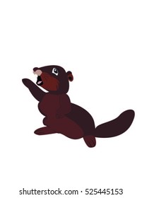 Cartoon vector illustration of a beaver