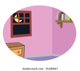 cartoon vector illustration bedroom background