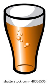 Cartoon Vector Illustration Beer Glass