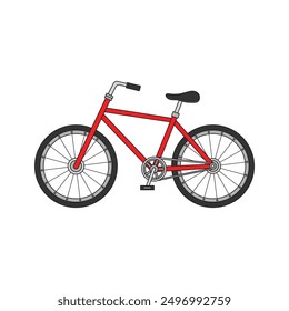 Ilustración vectorial de dibujos animados icono de bicicleta aislado en blanco