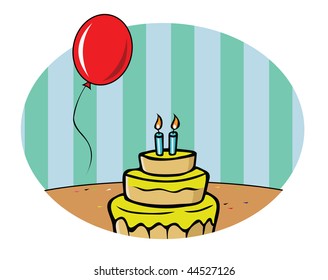 cartoon vector illustration birthday background