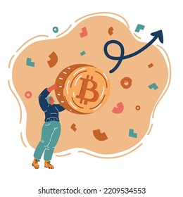 Cartoon vector illustration of Bitcoin symbol icon. Crypto payment.
