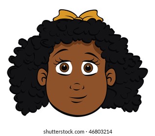 cartoon vector illustration black girl face