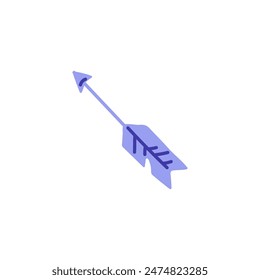 Ilustración vectorial de dibujos animados de flechas azules con puntas afiladas en un estilo plano, perfecto para el tiro con arco o la caza diseños temáticos, sobre un fondo blanco.