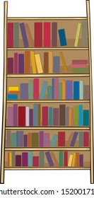 Cartoon Vector Illustration of Book Shelf or Bookcase Clip Art