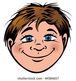 cartoon vector illustration boy's face