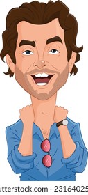 ilustración vectorial de una caricatura de Bradley Cooper