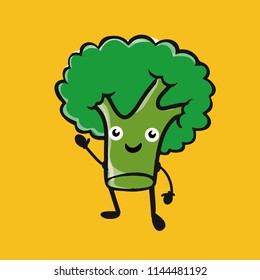 cartoon vector illustration broccoli 