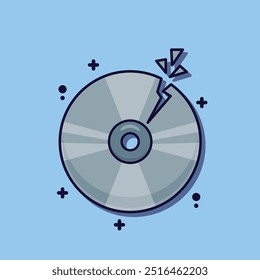 Cartoon vector illustration of broken disc.
Vector cartoon Illustration suitable for poster, brochure, web, mascot, sticker, logo and icon.