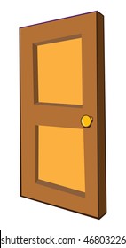 Cartoon Vector Illustration Brown Door