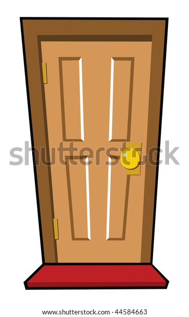 Cartoon Vector Illustration Brown Door Stock Vector (Royalty Free) 44584663