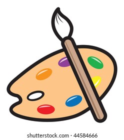cartoon vector illustration brush palette