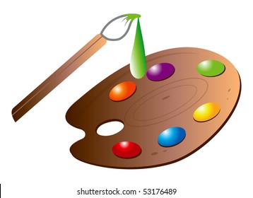cartoon vector illustration brush palette
