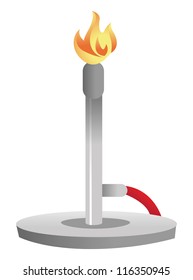 cartoon vector illustration of a Bunsen burner