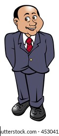 cartoon vector illustration businessman standing