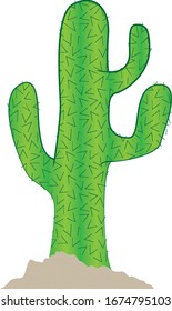 Cartoon vector illustration of a cactus