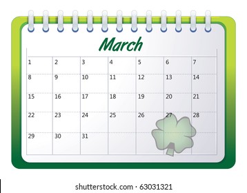 cartoon vector illustration of a calendar March