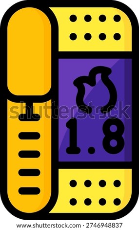 Cartoon vector illustration of calorie counter related to smart watches.