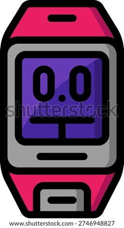 Cartoon vector illustration of calorie tracker related to smart watches.