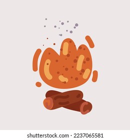 Cartoon, Vektorgrafik des Campingplatzes Bonfire