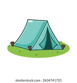 cartoon vector illustration of camping tent