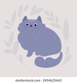 Cartoon vector illustration of cat