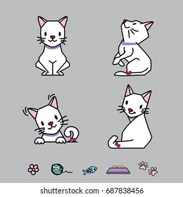 Cartoon Vector Illustration cat poses