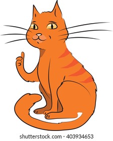 cartoon vector illustration cat thumbs up