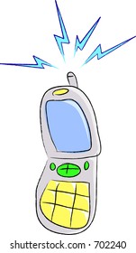A cartoon vector illustration of a cell phone