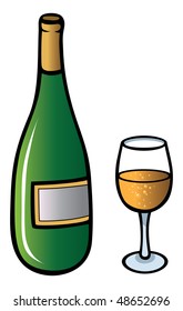 cartoon vector illustration champagne glass