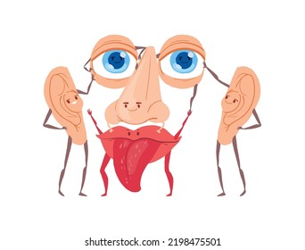 Cartoon vector illustration characters of human body part