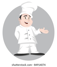 cartoon vector illustration of a chef posing