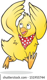 Cartoon vector illustration of Chicken Licken / Chicken Little.